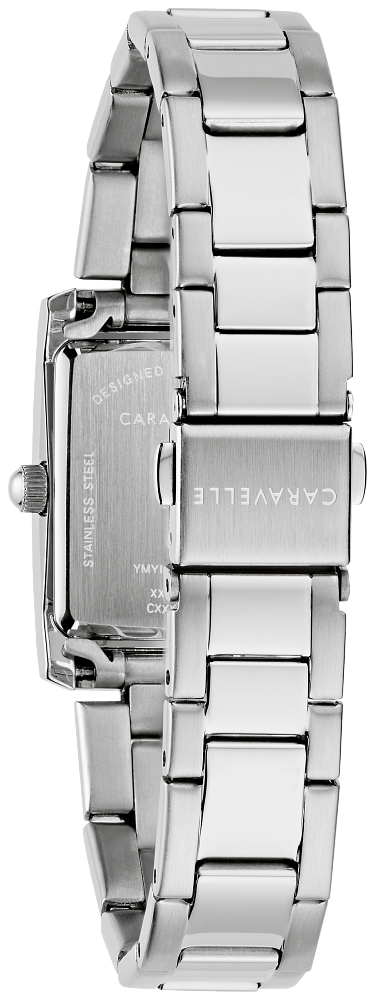 Bulova Ladies Caravelle Dress Silver-Tone Stainless Steel Case, Silver-Tone Stainless Steel Bracelet, Pink Dial, WR 30M