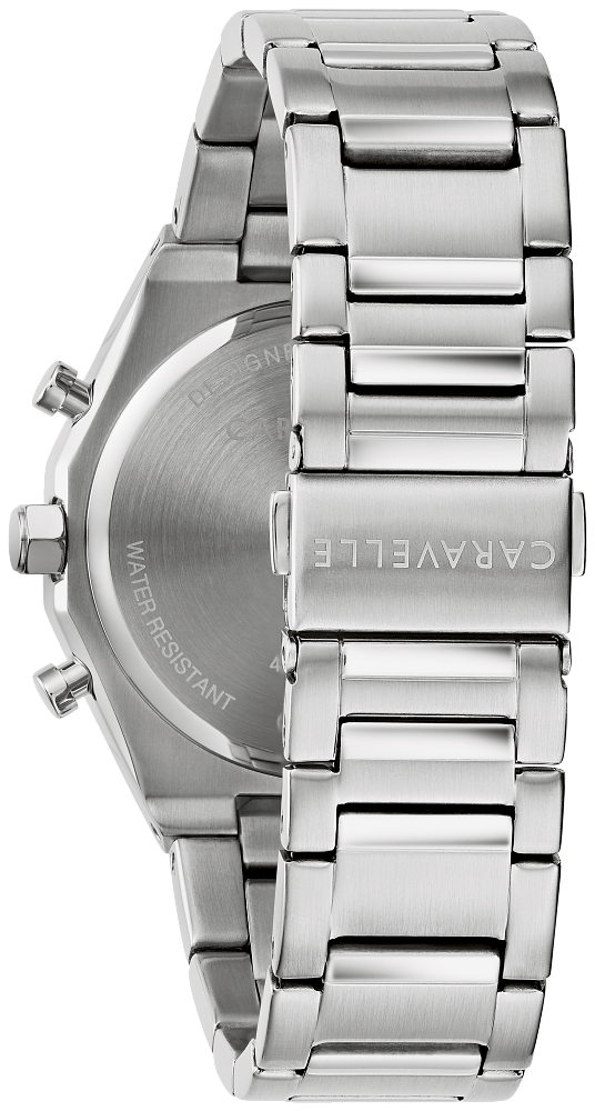 Bulova Mens Caravelle Dress Silver-Tone Stainless Steel Case, Silver-Tone Stainless Steel Bracelet, Gray Dial, WR 30M