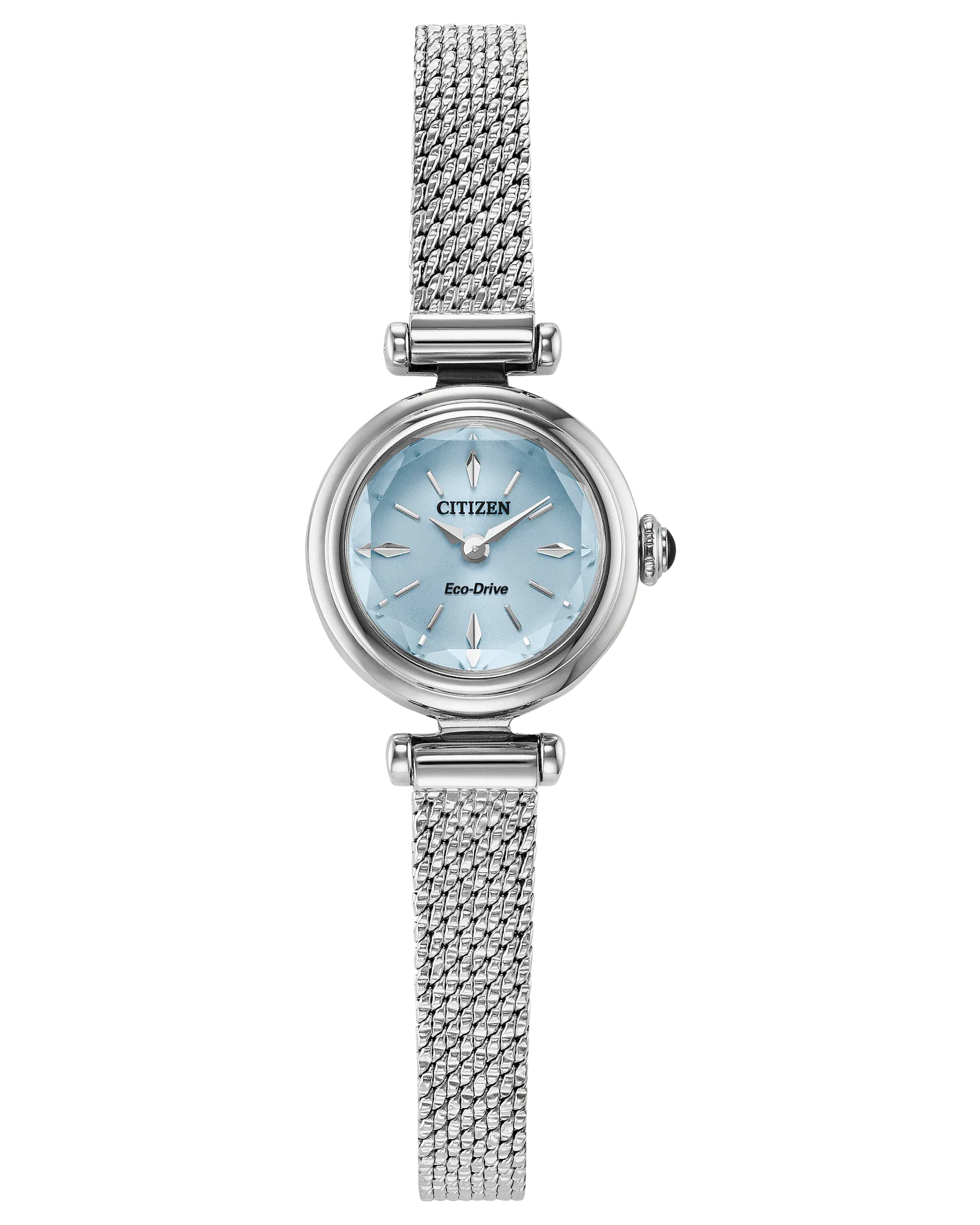 Citizen Ladies Eco-Drive Fio Round Dress/Classic Silver-Tone Stainless Steel Case, Silver-Tone Stainless Steel Bracelet, Light Blue Dial, WR 30M