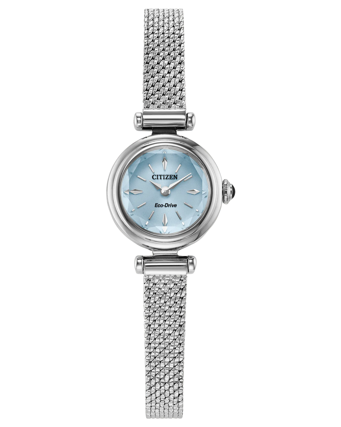 Citizen Ladies Eco-Drive Fio Round Dress/Classic Silver-Tone Stainless Steel Case, Silver-Tone Stainless Steel Bracelet, Light Blue Dial, WR 30M