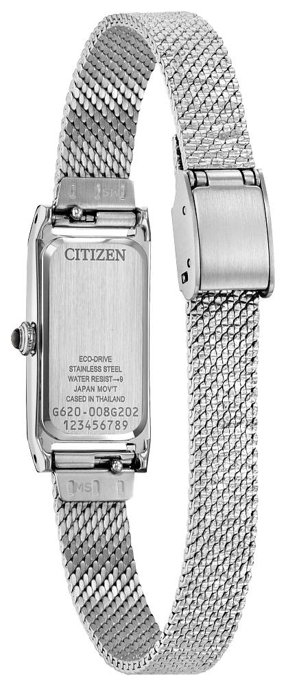Citizen Ladies Eco-Drive Fio Dress/Classic Silver-Tone Stainless Steel Case, Silver-Tone Stainless Steel Bracelet, White Dial, WR 30M