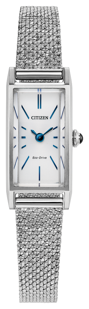 Citizen Ladies Eco-Drive Fio Dress/Classic Silver-Tone Stainless Steel Case, Silver-Tone Stainless Steel Bracelet, White Dial, WR 30M