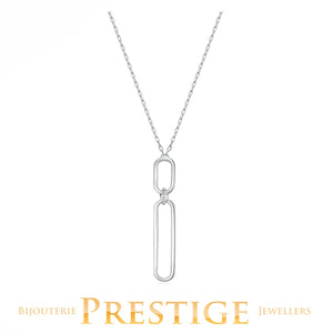 ELLE "PARALLEL" RHODIUM PLATED OPEN OBLONG LINK
