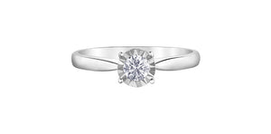 10KTW Solitaire Illusion Set Engagement Ring 1=0.25CT