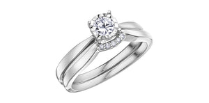 10KTW Solitaire Illusion Set Engagement Ring 1=0.25CT