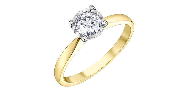 Ladies 10 Karat Gold Illuminaire Diamond Solitaire 1=0.50CT