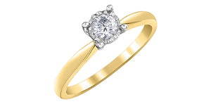 10KTY Solitaire Illusion Set Engagement Ring 1=0.25CT