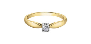 Ladies 10 Karat Gold Illuminaire Diamond Solitaire 1=0.03CT