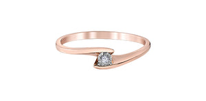 Ladies 10 Karat Gold Illuminaire Diamond Solitaire 1=0.03CT