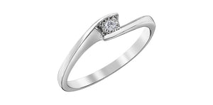 Ladies 10 Karat Gold Illuminaire Diamond Solitaire 1=0.03CT