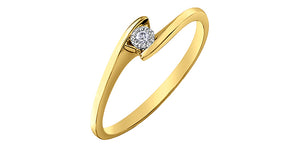 Ladies 10 Karat Gold Illuminaire Diamond Solitaire 1=0.03CT