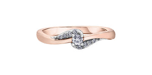 Engagement Ring 10 Karat Rose & White Gold  - Canadian Diamond