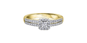 Engagement Ring 14 Karat Yellow Gold  - Canadian Diamond