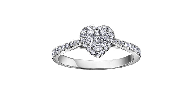 Ladies 14KT White Gold Diamond Estoria Engagement Ring 0.50CT TDW