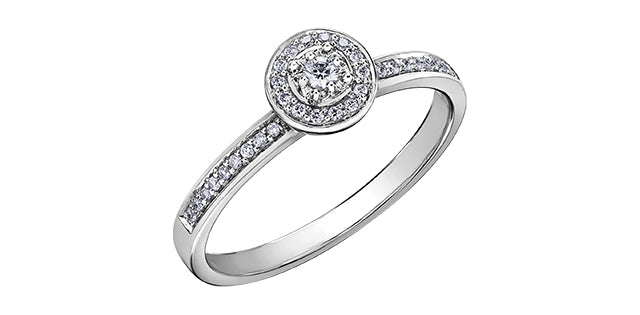 Ladies 10KT Gold Engagement Ring 1=0.035CAN 34=0.095CT