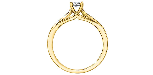 Ladies 10 Karat Gold Illuminaire Diamond Engagement Ring 1=0.10CT 10=0.10CT