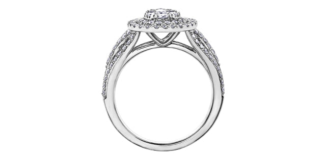 Ladies 14KT White Gold Diamond Estoria Engagement Ring (1.00TDW)