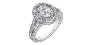 Ladies 14KT White Gold Diamond Estoria Engagement Ring (1.00TDW)