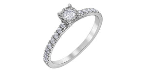 Ladies 10 Karat Gold Illuminaire Diamond Engagement Ring 1=0.15CT 16=0.25CT