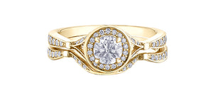 Engagement Ring 10 Karat Yellow Gold  - Canadian Diamond