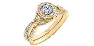 Engagement Ring 10 Karat Yellow Gold  - Canadian Diamond