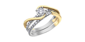 Ladies 10 Karat Gold Illuminaire Diamond Engagement Ring