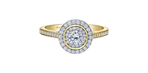 Engagement Ring 14 Karat Yellow Gold  - Maple Leaf Canadian Diamond