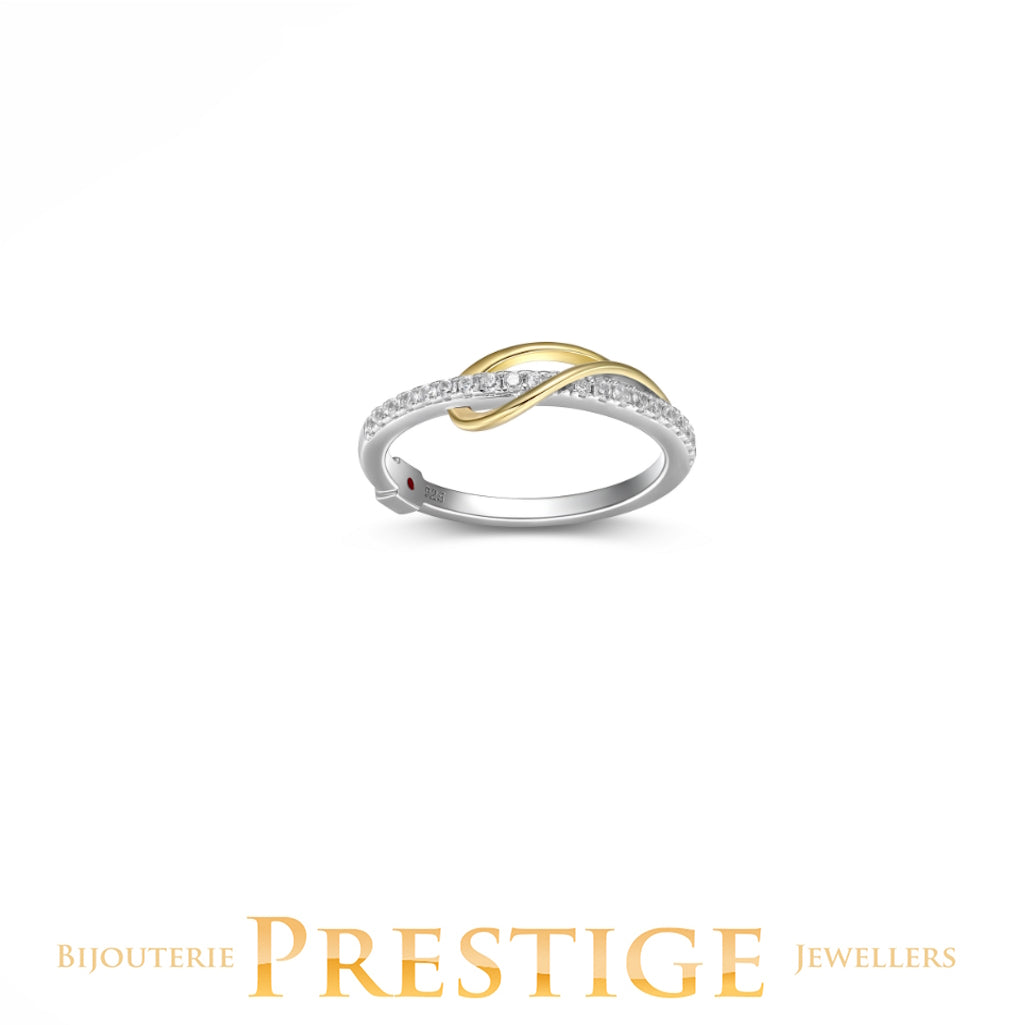 ELLE "CONFLUENCE" RHODIUM AND GOLD PLATED RING