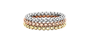 Ladies 10 Karat Gold Beaded Stackable Band