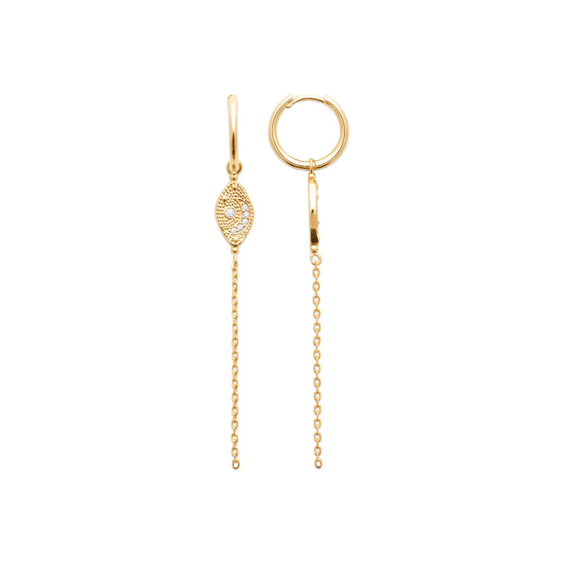"Romance" 18k gold-plated earrings - 3 microns 62mm RO30-34
