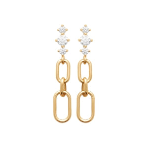 "Romance" 18k gold-plated earrings - 3 microns 26 mm RO50-8