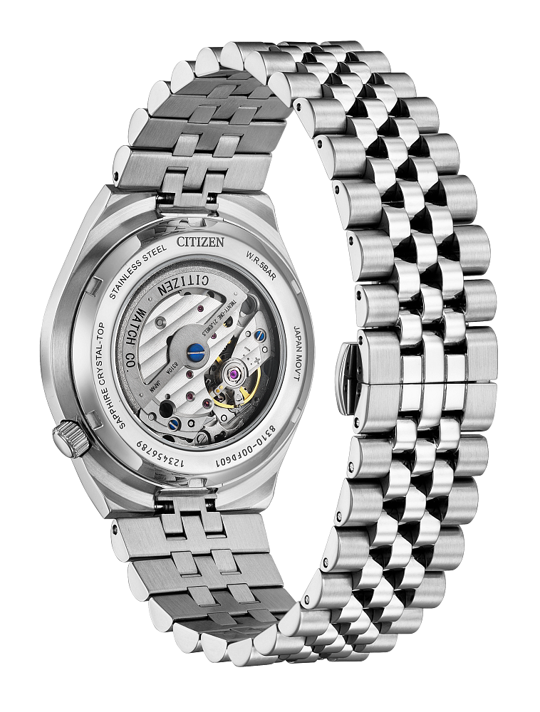 Citizen Mens Automatic Tsuyosa Silver-Tone Stainless Steel Case, Silver-Tone Stainless Steel Bracelet, Black Dial, WR 50M