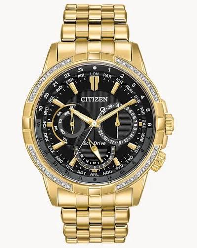 Citizen Mens Eco-Drive Calendrier Stainless Steel With Ion Plating GP WR100