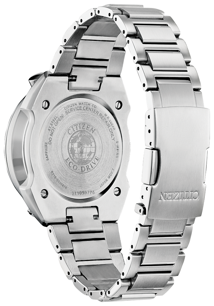 Citizen Mens Eco-Drive Stainless Steel Blue Face WR200 Promaster Tsuno Chrono Racer