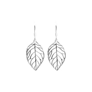 Earrings - Sterling Silver 925 Plain Dangle Leafs