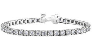 Ladies 10 Karat White Gold Diamond Bracelet (1.00TDW)
