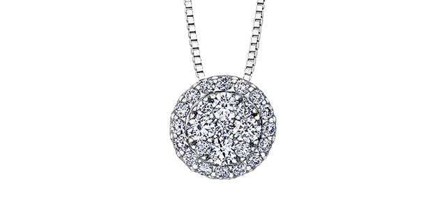 Ladies 14KT White Gold Diamond Necklace (0.33TDW)