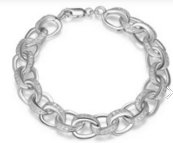 Royal Links - REIGN 925 Diamondlite CZ  Wide Link Bracelet 7.25