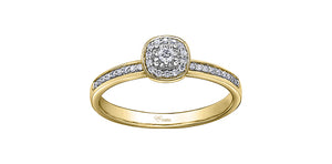 Ladies 10KT Yellow Gold Canadian Diamond Engagement Ring 1=0.035CAN 34=0.095CT