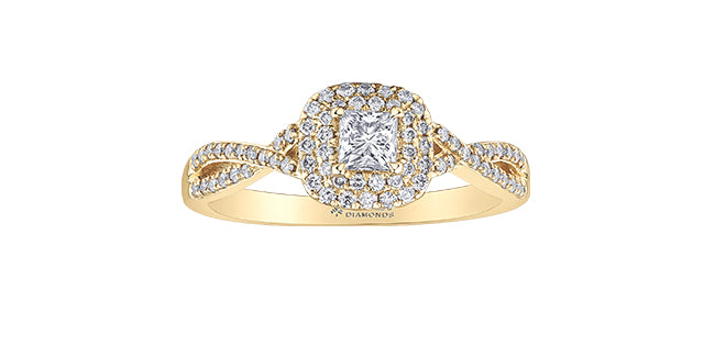 Engagement Ring 10KT Yellow Gold Canadian Diamond (0.50TDW)
