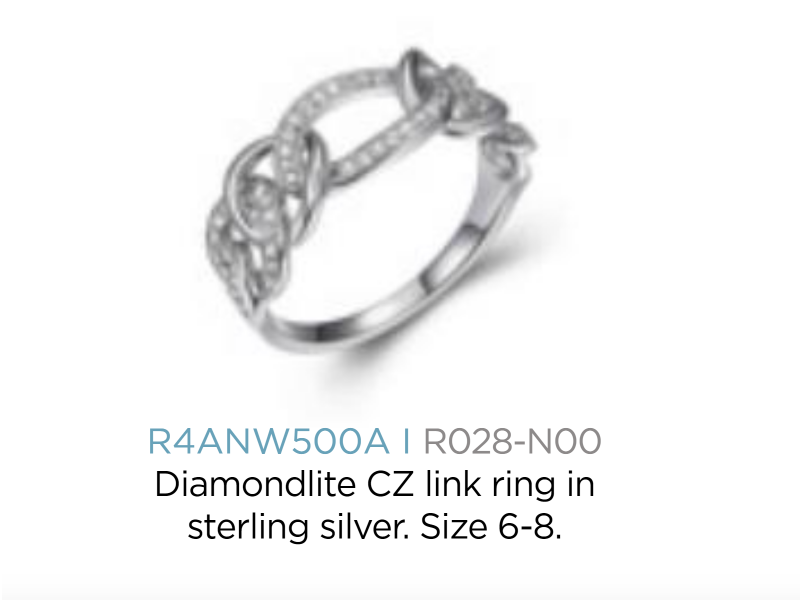 Royal Links - REIGN 925 Diamondlite CZ  Link Ring Size 6