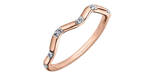 Ladies 10 Karat Rose Gold ChiChi Stackable Diamond (TDW 0.04CT) 1.8mm Ring