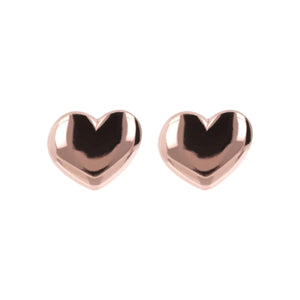 Bronzallure Golden Rose/18KT Plated Heart Stud Earrings