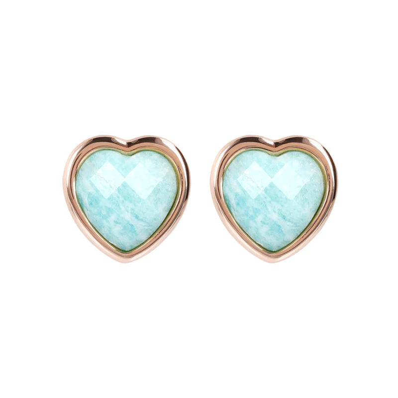 Bronzallure Heart Shaped  Turquoise - Amazon Studs